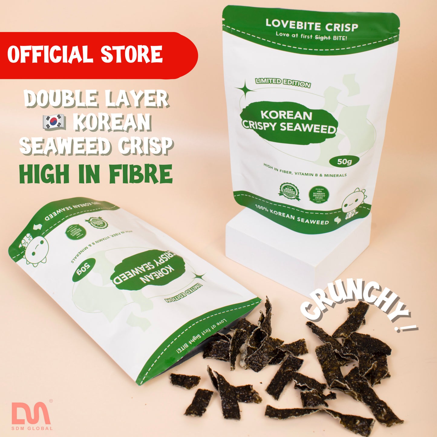 [50G] LOVEBITE Korean Crispy Seaweed ❤️