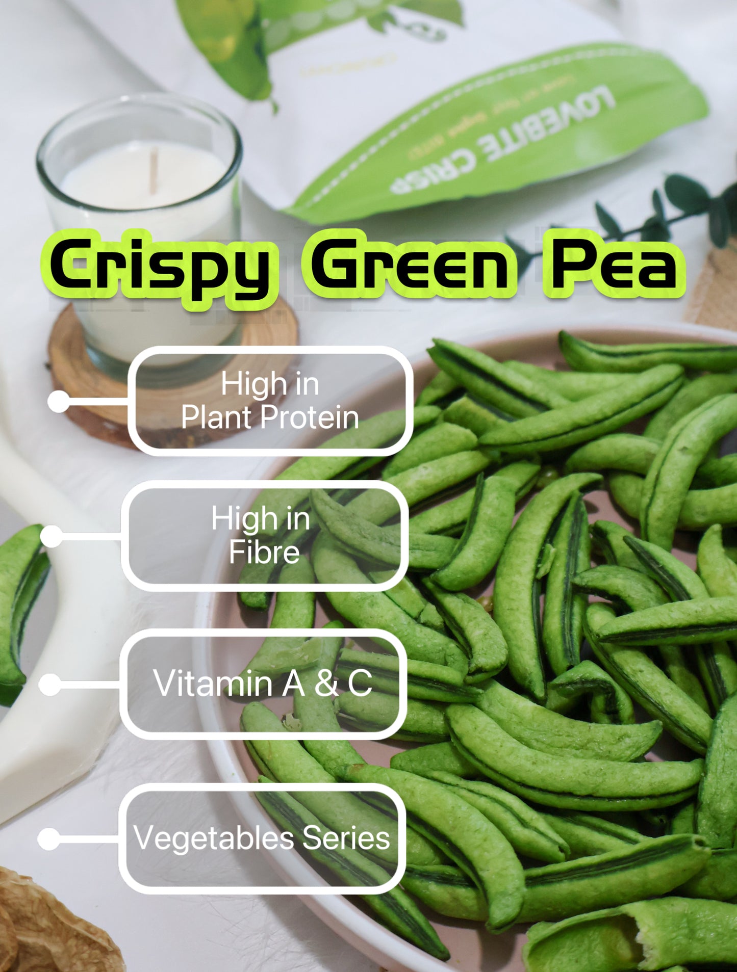 【50G】 Crispy Green Pea ｜Vegetable series🫛